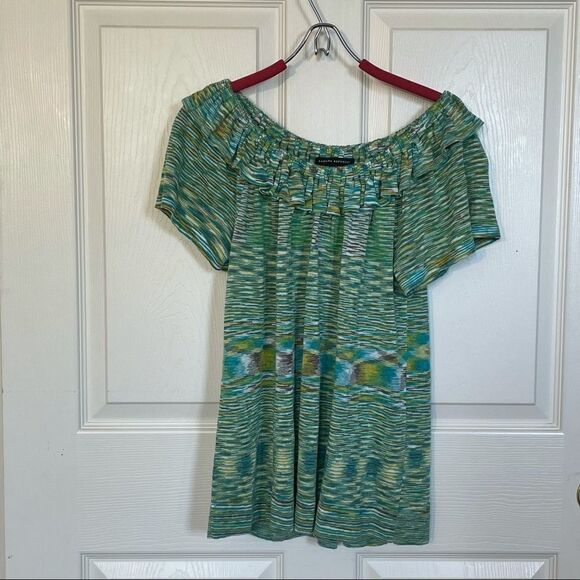 Banana Republic Ruffle Neck Short Sleeve Top, S - Picture 9 of 12